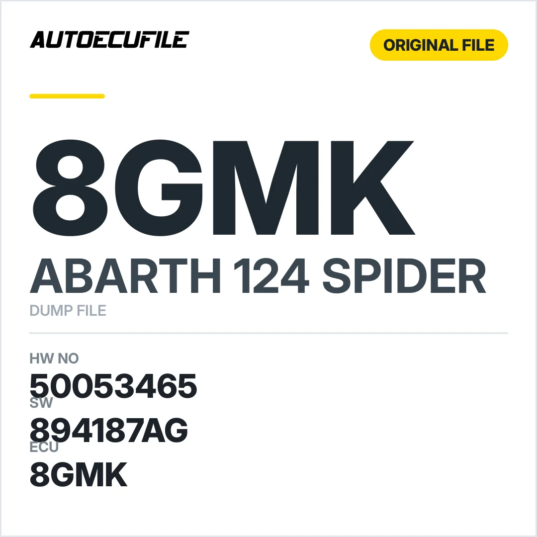 ABARTH 124 SPIDER 8GMK 50053465 894187AG DUMP