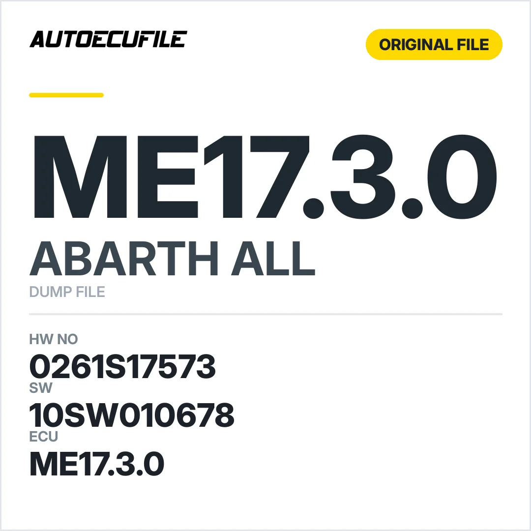 ABARTH ME17.3.0 0261S17573 55275940 10SW010678 DUMP