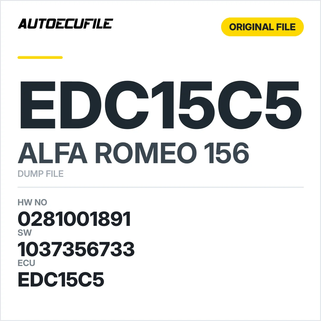 ALFA ROMEO 156  EDC15C5  0281001891 1037356733 DUMP