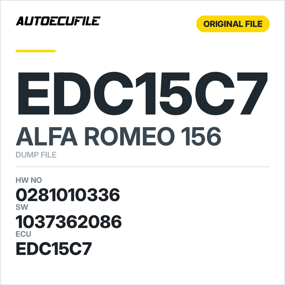 ALFA ROMEO 156 EDC15C7 0281010336 1037362086 DUMP
