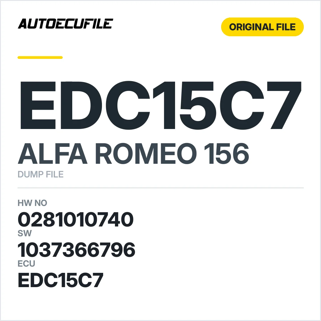 ALFA ROMEO 156 EDC15C7 0281010740 1037366796 DUMP