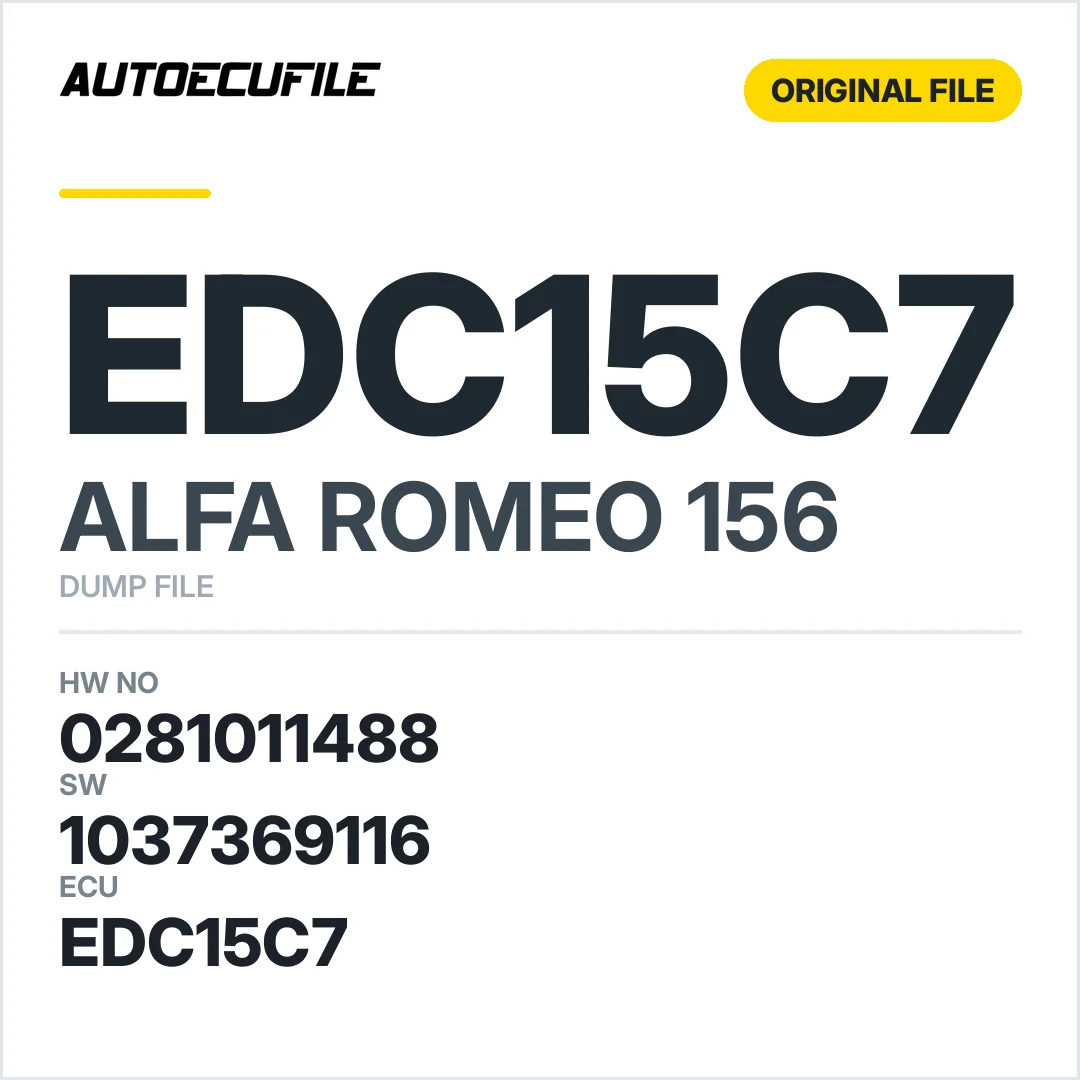 ALFA ROMEO 156 EDC15C7 0281011488 1037369116 DUMP