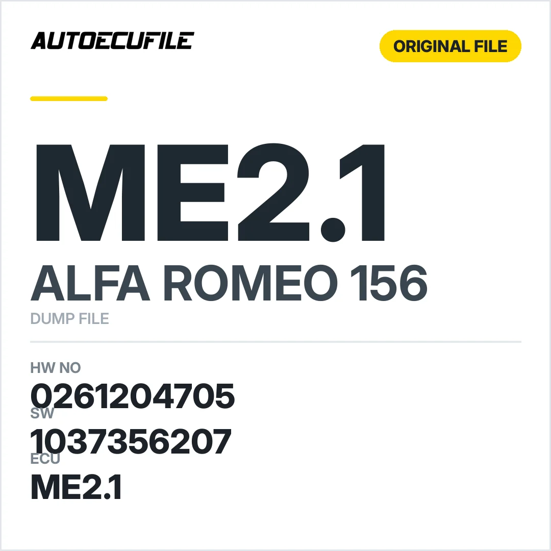 ALFA ROMEO 156 ME2.1  0261204705 1037356207 DUMP