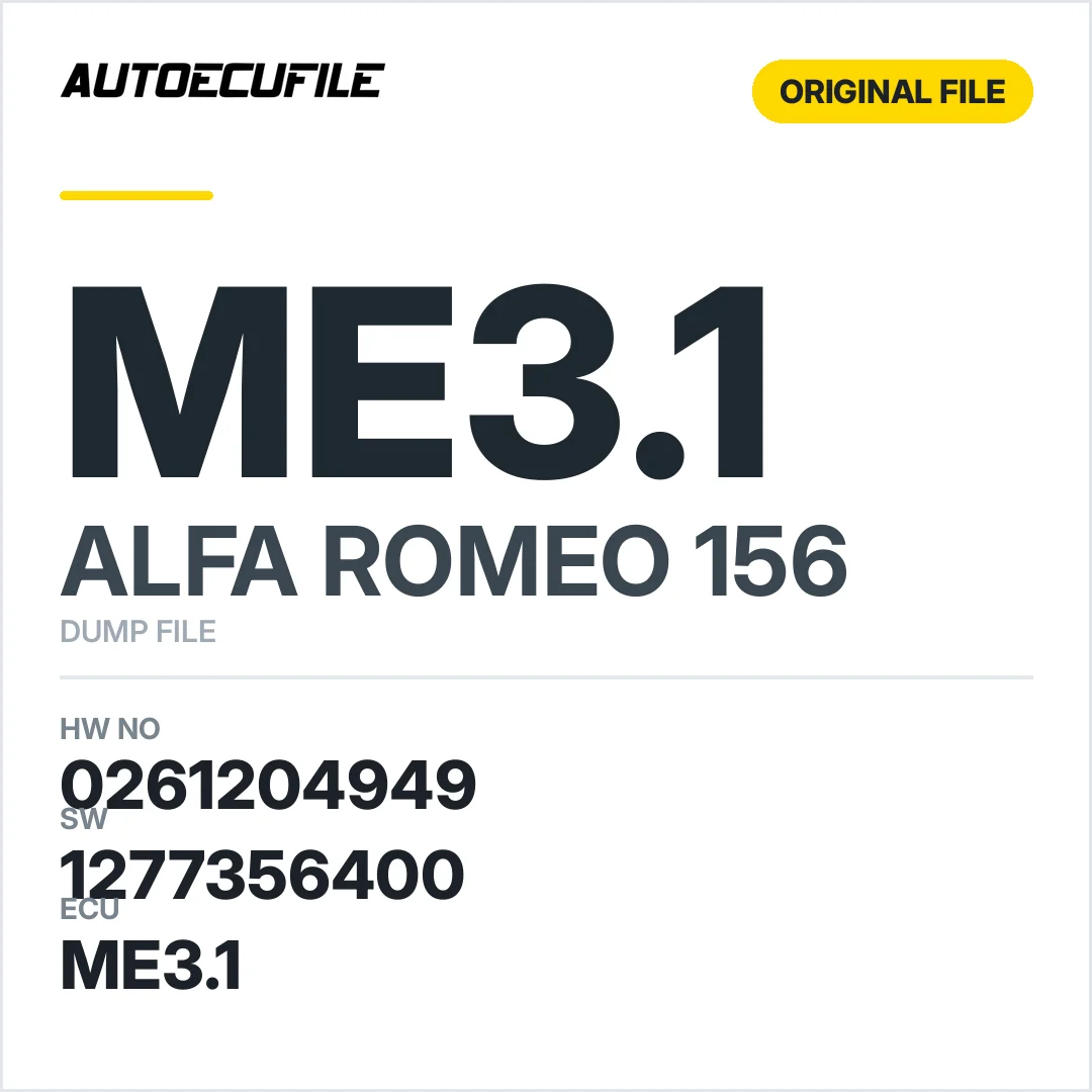 ALFA ROMEO 156 ME3.1 0261204949 1277356400 DUMP