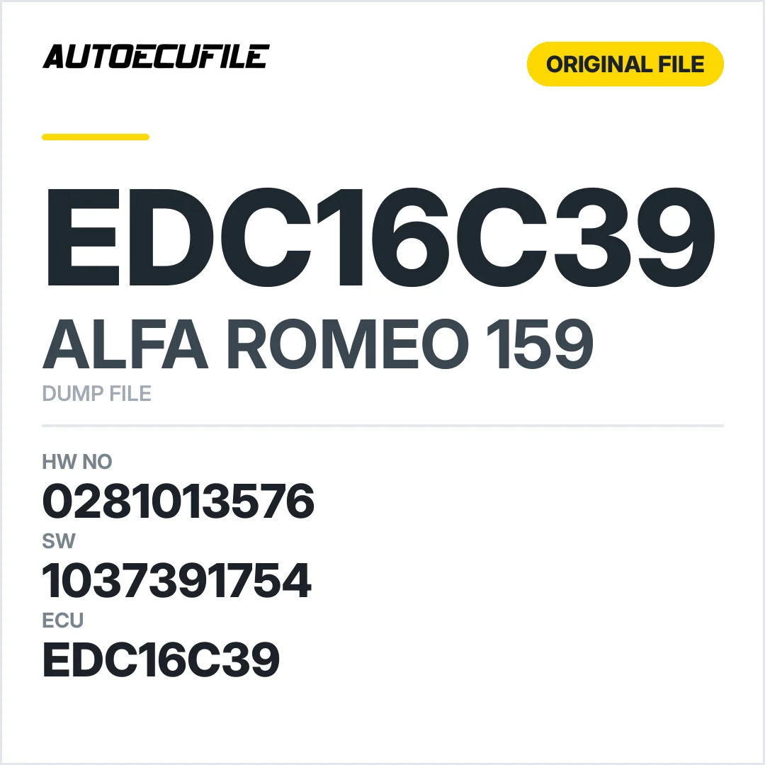 ALFA ROMEO 159 EDC16C39  0281013576 1037391754 DUMP