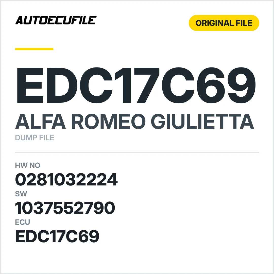 ALFA ROMEO GIULIETTA EDC17C69 0281032224 1037552790 DUMP
