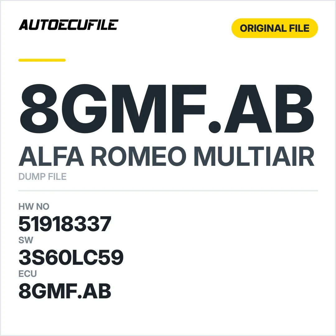 ALFA ROMEO MULTIAIR 8GMF.AB 51918337 3S60LC59 DUMP