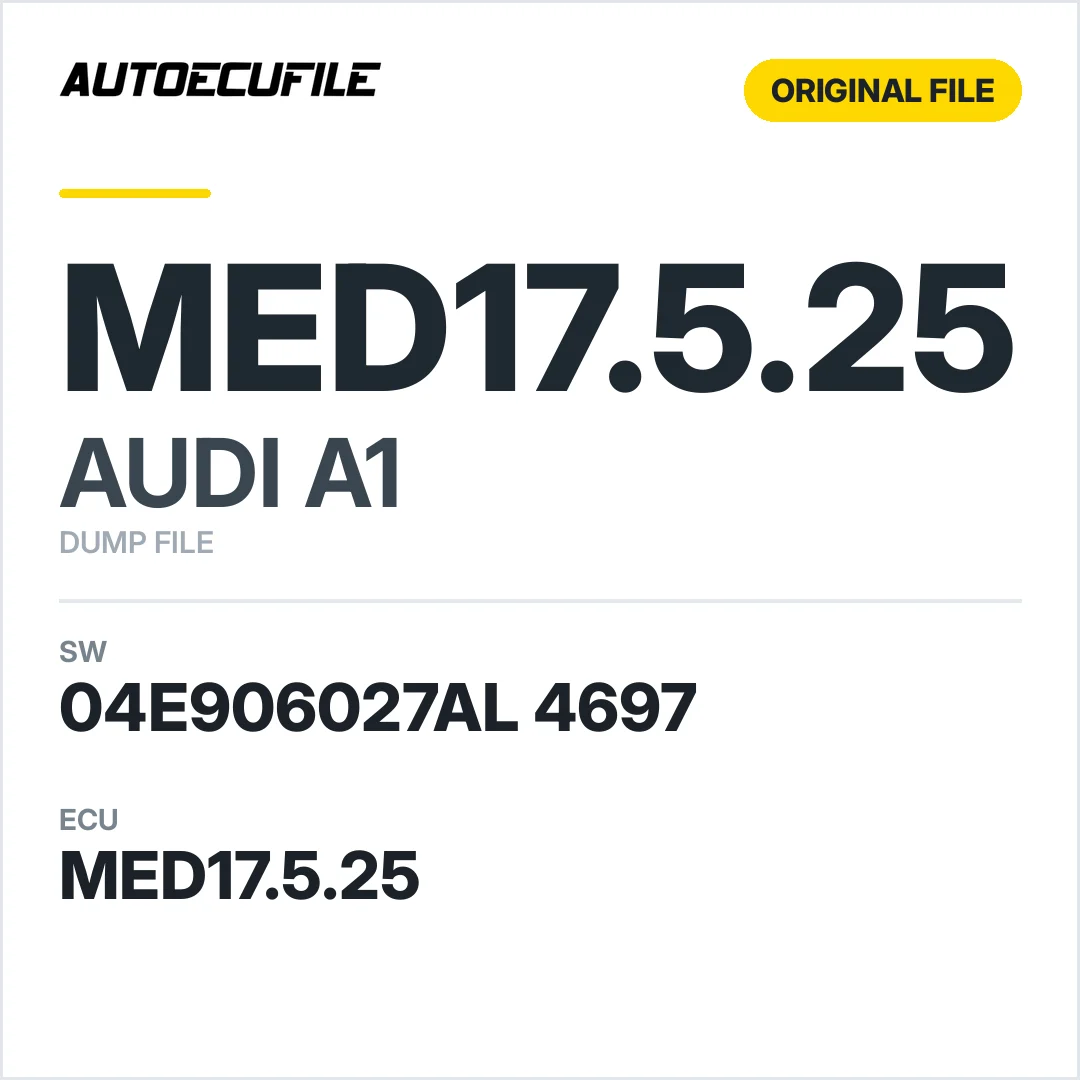 AUDI A1 MED17.5.25 04E906027AL 4697 10SW020748 DUMP