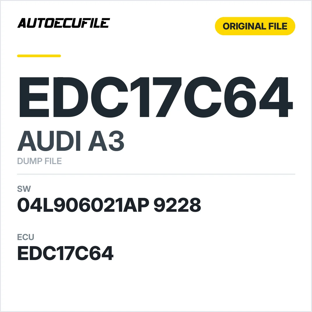 AUDI A3 EDC17C64 04L906021AP 9228 10SW008808 DUMP