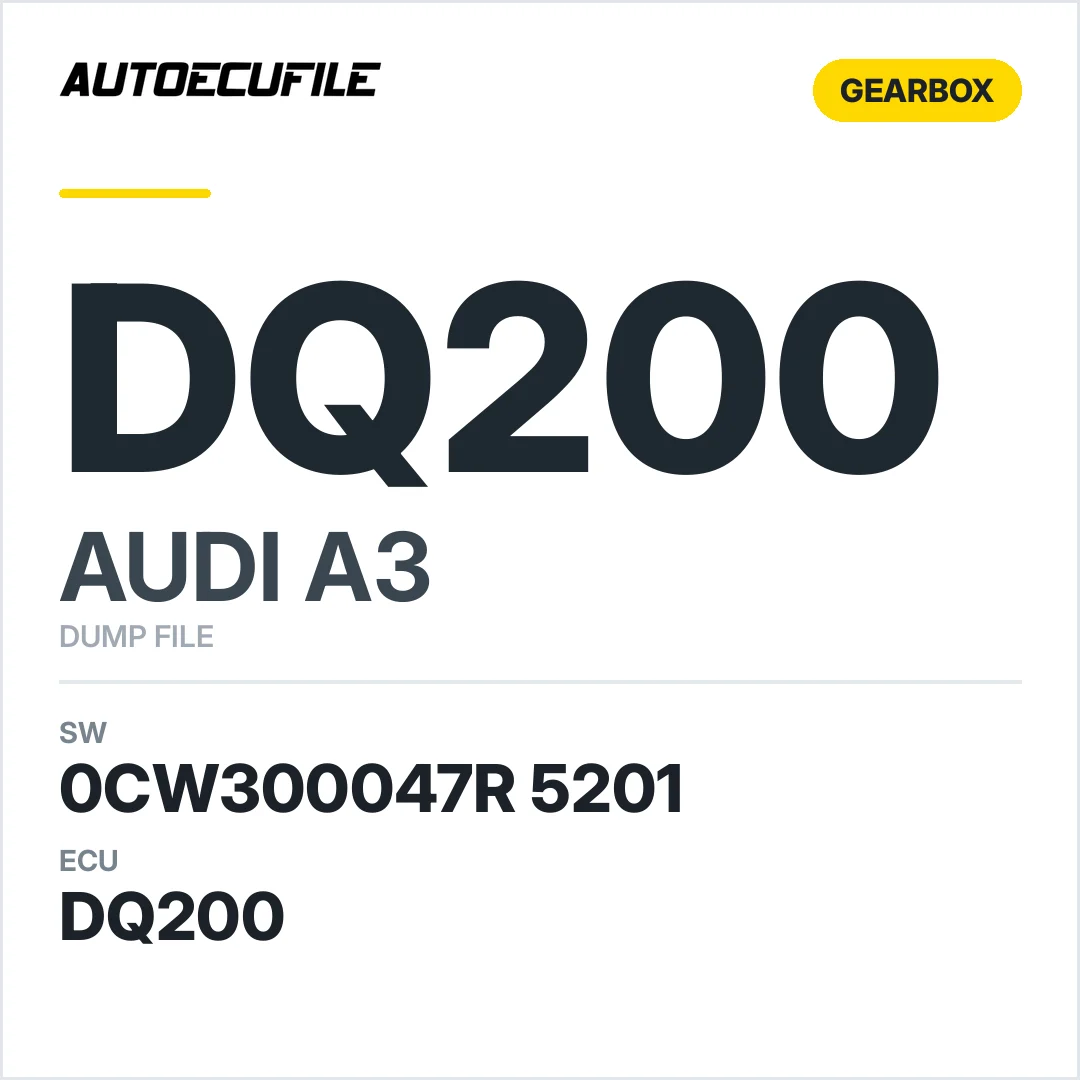 AUDI A3 GEARBOX DQ200 0CW300047R 5201 DUMP