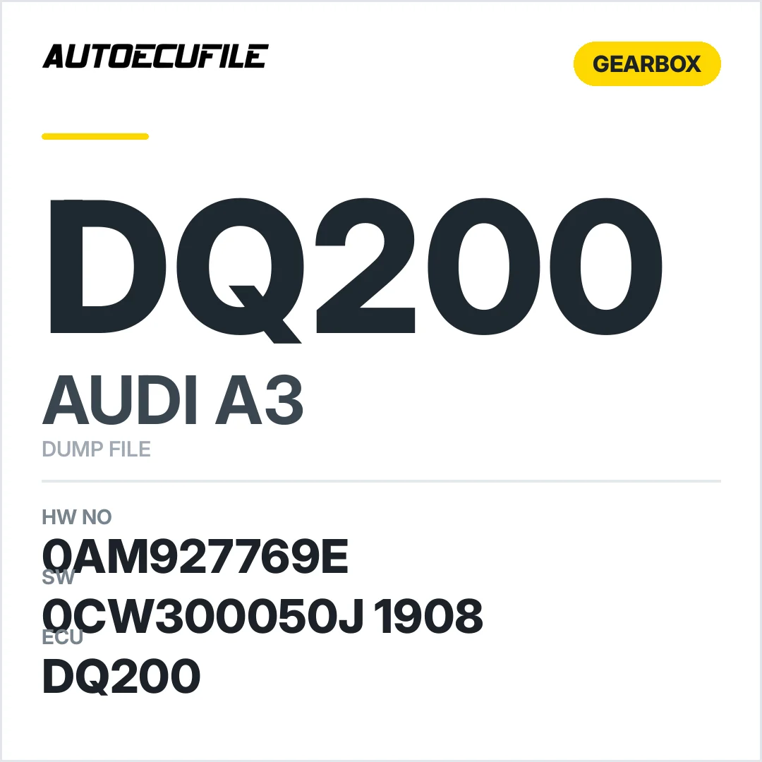 AUDI A3 GEARBOX DQ200 0AM927769E 0CW300050J 1908 DUMP