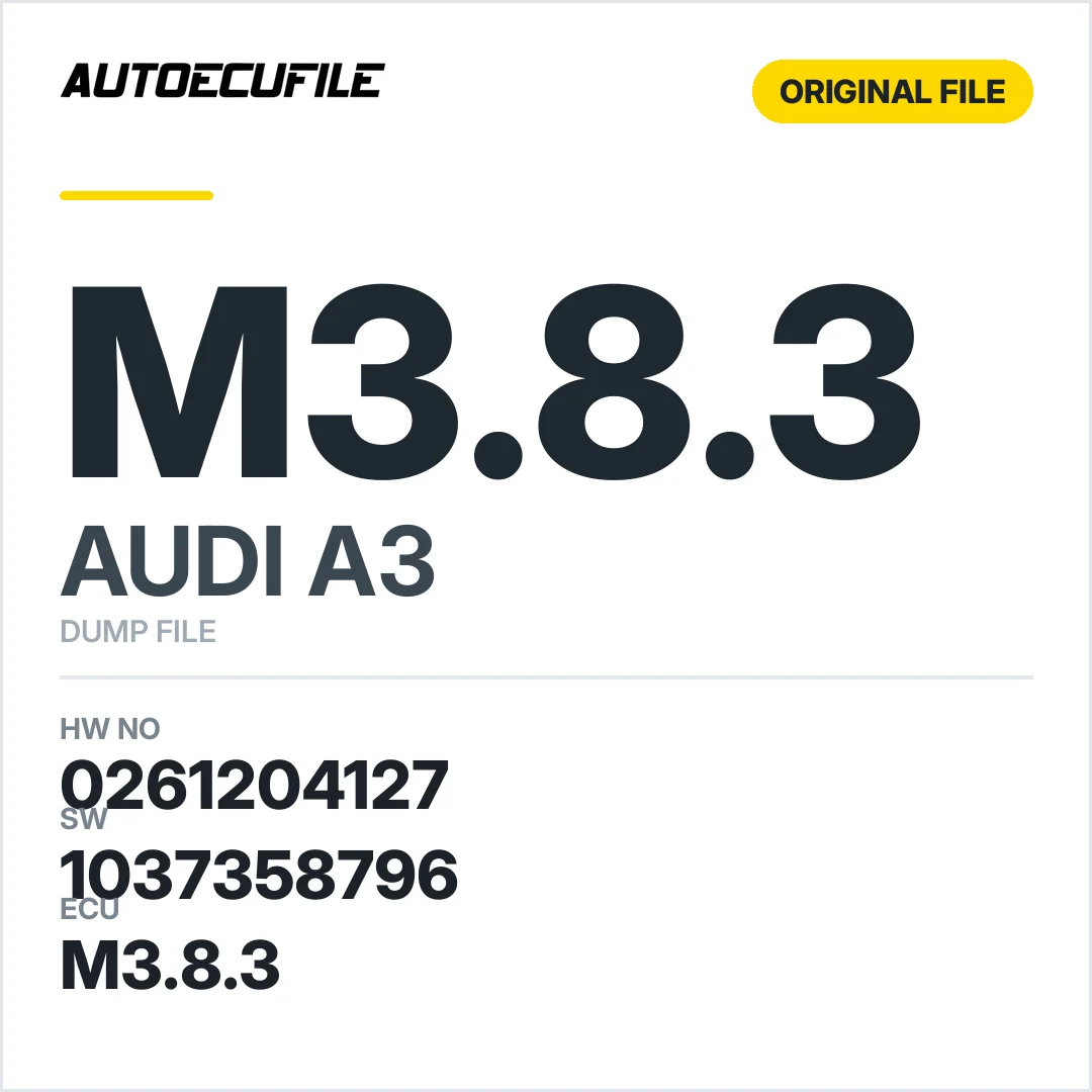 AUDI A3 M3.8.3 0261204127 1037358796 06A906018C DUMP