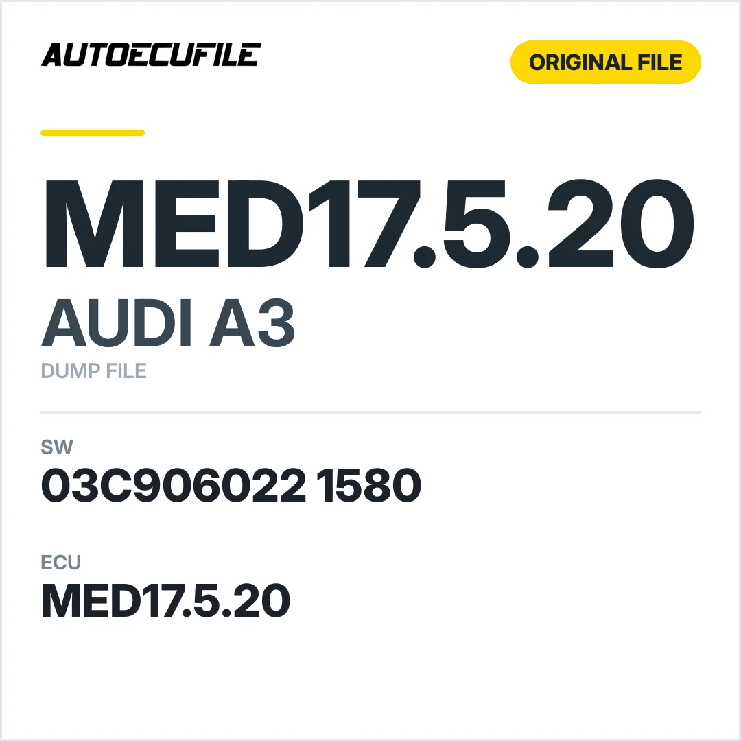 AUDI A3 MED17.5.20 03C906022 1580 1037391132 DUMP