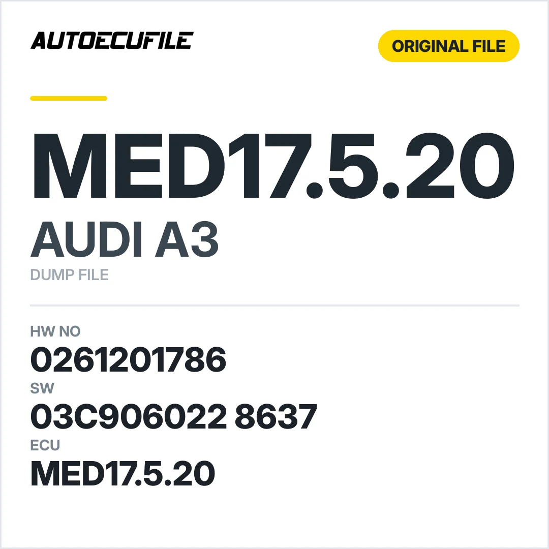 AUDI A3 MED17.5.20 03C906022 8637 1037514963 DUMP