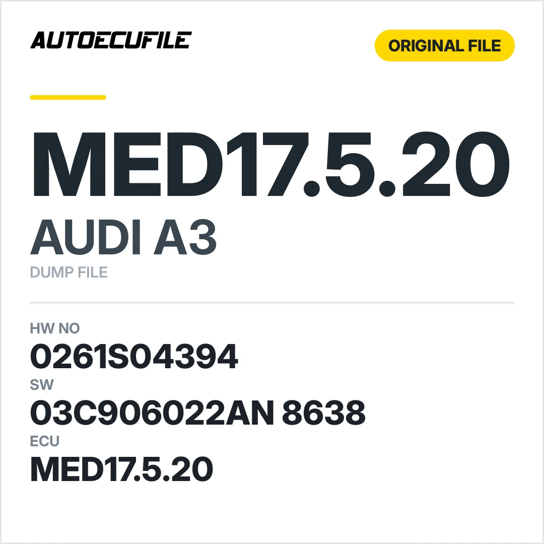 AUDI A3 MED17.5.20 03C906022AN 8638 1037514964 DUMP