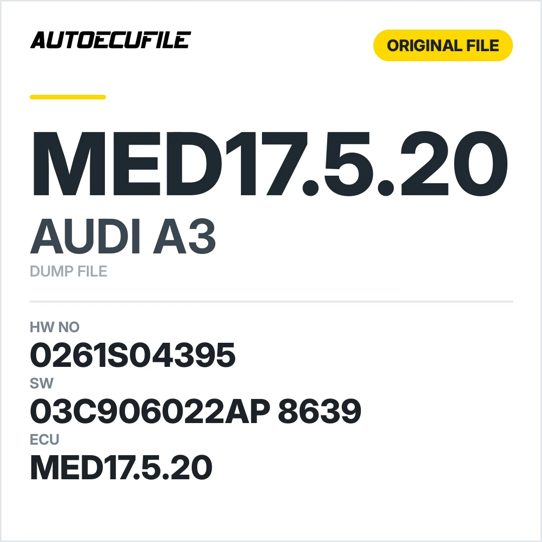 AUDI A3 MED17.5.20 03C906022AP 8639 1037514966 DUMP