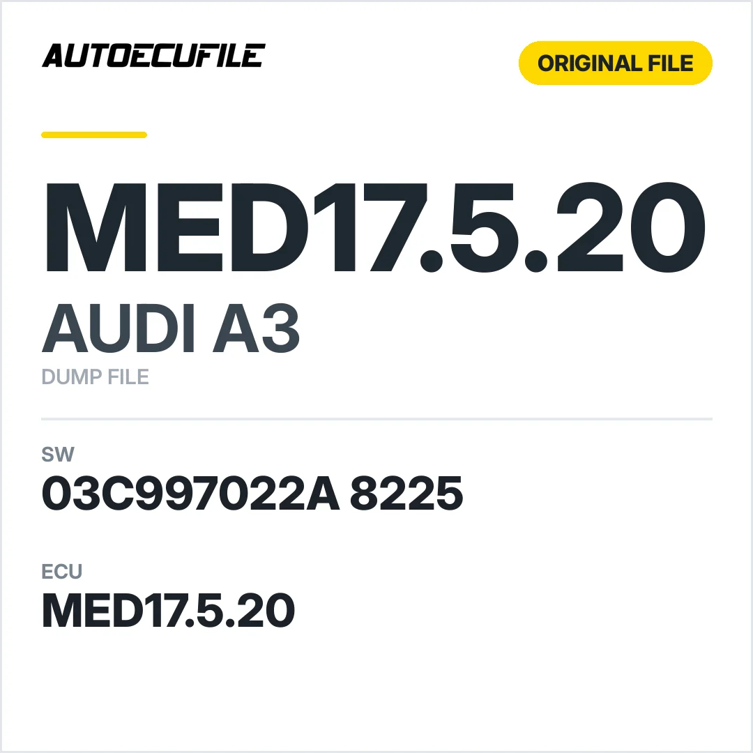 AUDI A3 MED17.5.20 03C997022A 8225 1037512825 DUMP