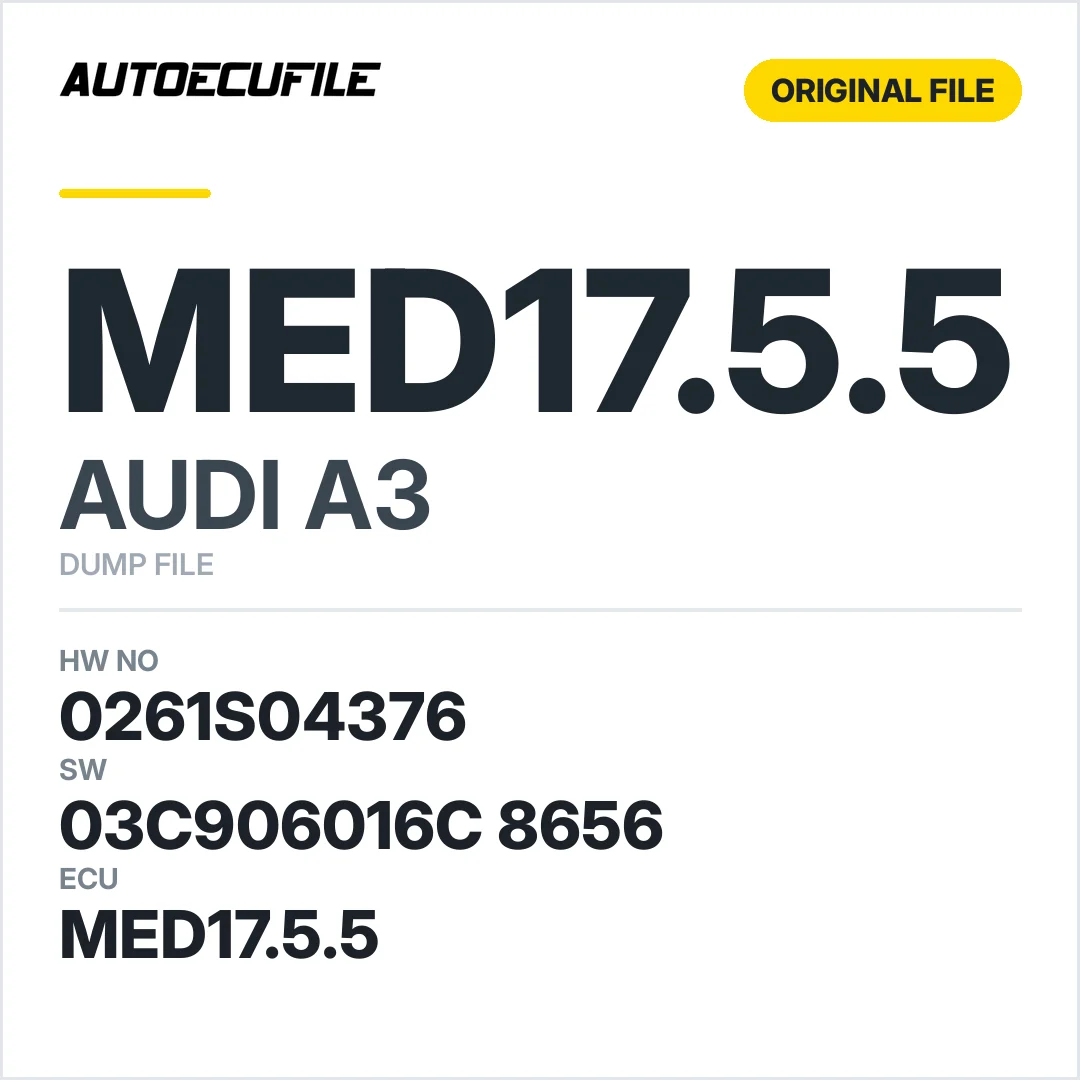 AUDI A3 MED17.5.5 03C906016C 8656 1037515792 DUMP