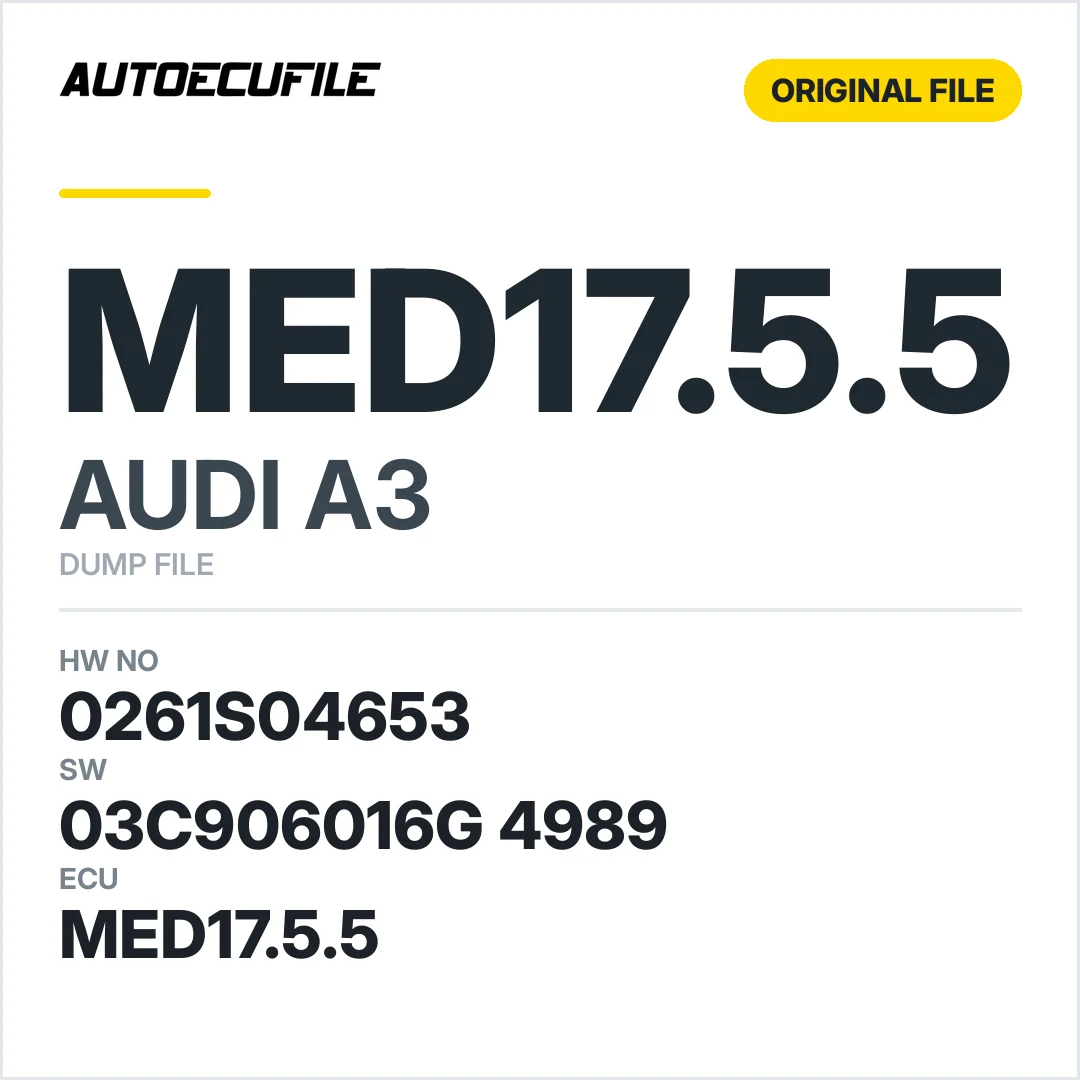 AUDI A3 MED17.5.5 03C906016G 4989 1037502169 DUMP