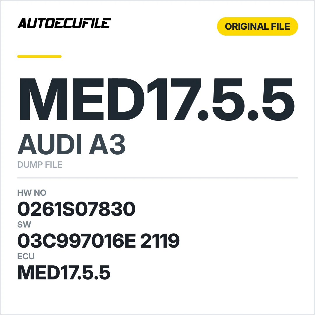 AUDI A3 MED17.5.5 03C997016E 2119 1037520739 DUMP