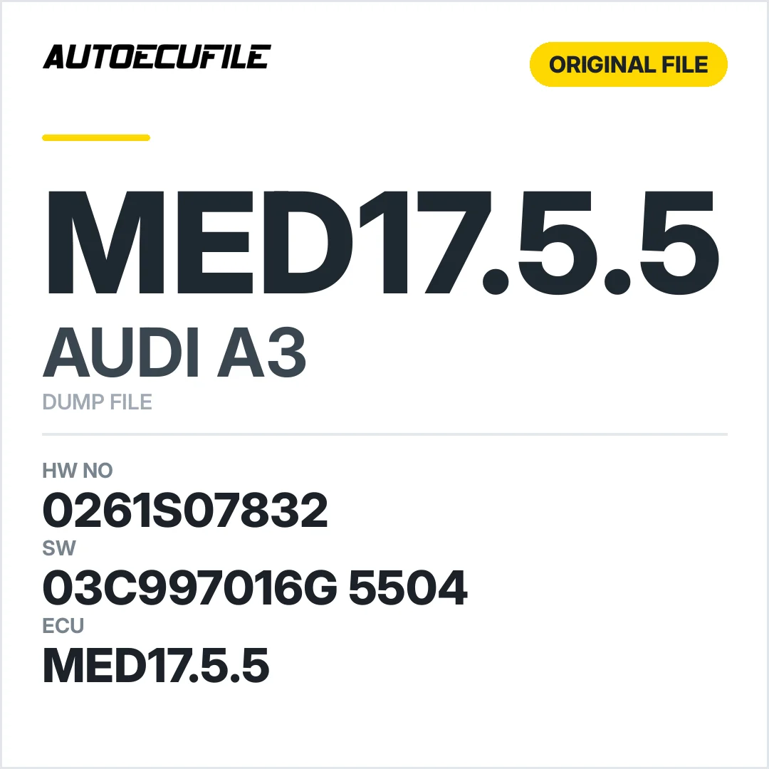 AUDI A3 MED17.5.5 03C997016G 5504 1037533150 DUMP