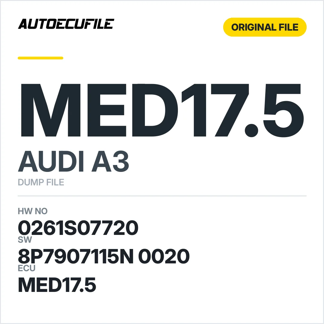 AUDI A3 MED17.5 8P7907115N 0020 1037522288 DUMP
