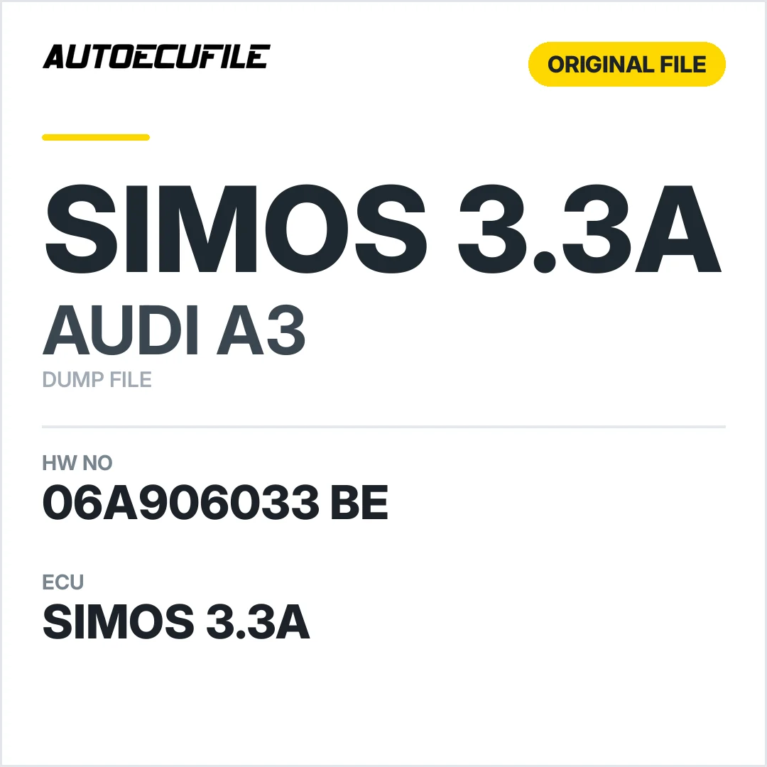 AUDI A3 SIMOS3.3A 06A906033 BE 5WP40312 06 DUMP