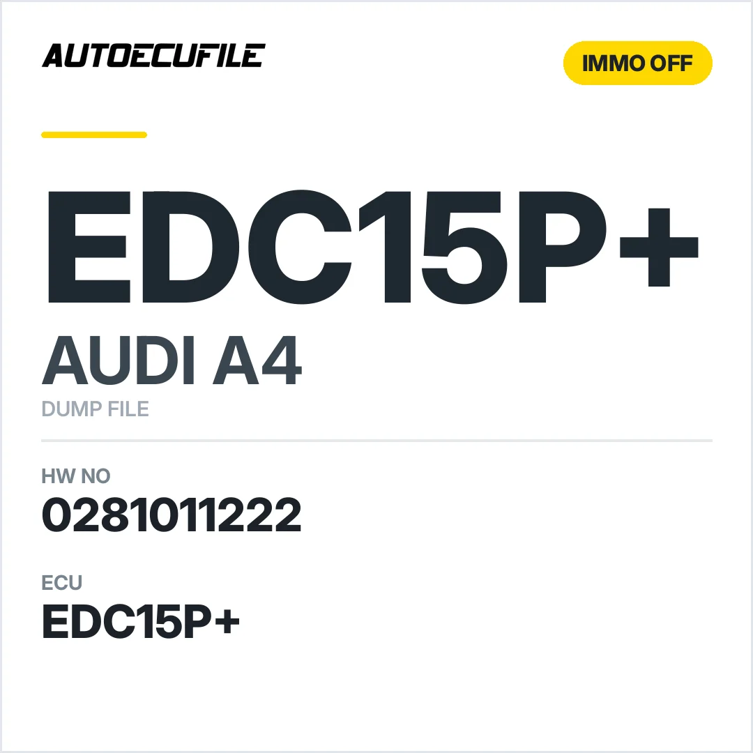 AUDI A4 EDC15P+ 0281011222 038906019 LJ  IMMO OFF DUMP