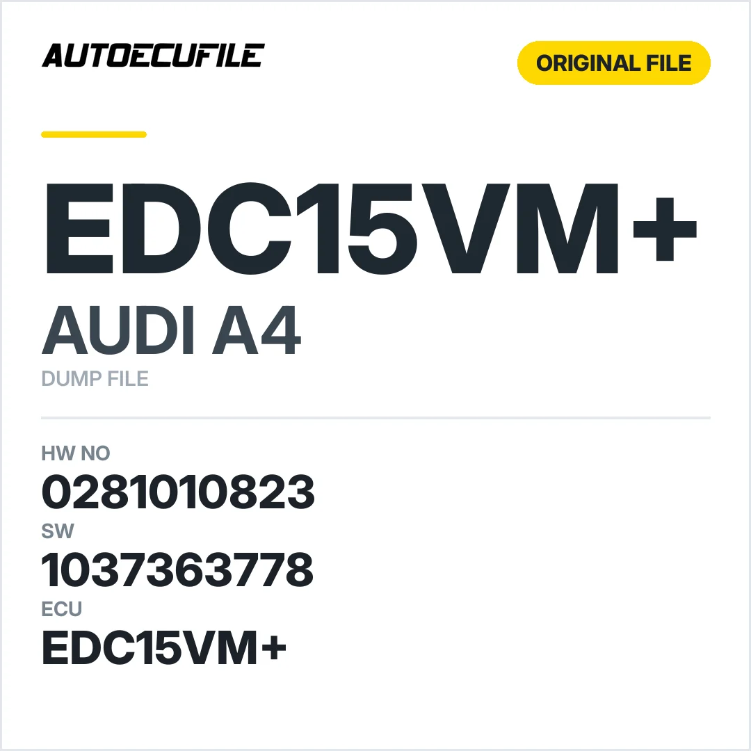 AUDI A4 EDC15VM+ 0281010823 8E0907401 D 1037363778 DUMP