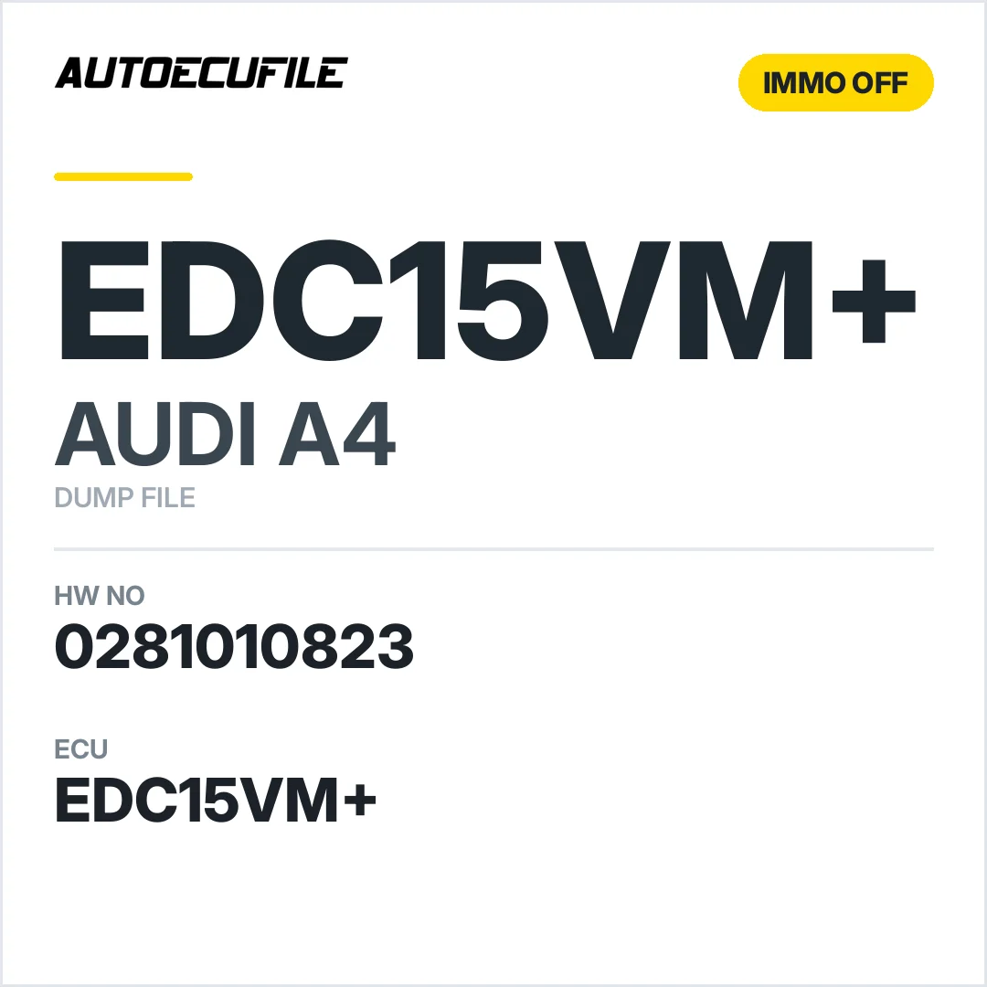 AUDI A4 EDC15VM+ 0281010823 8E0907401 D IMMO OFF DUMP