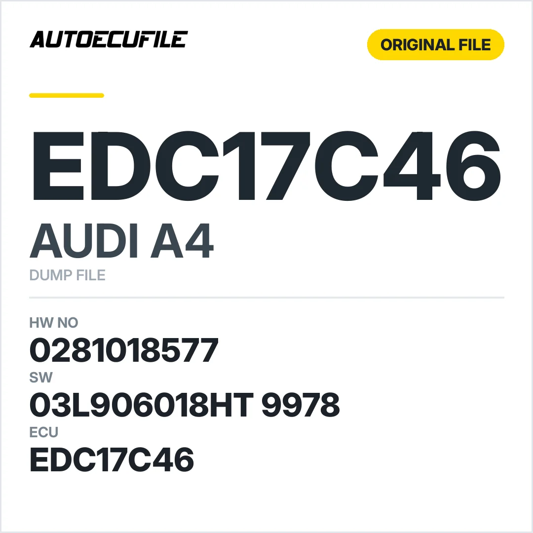 AUDI A4 EDC17C46 0281018577 03L906018HT  9978 1037522942 DUMP