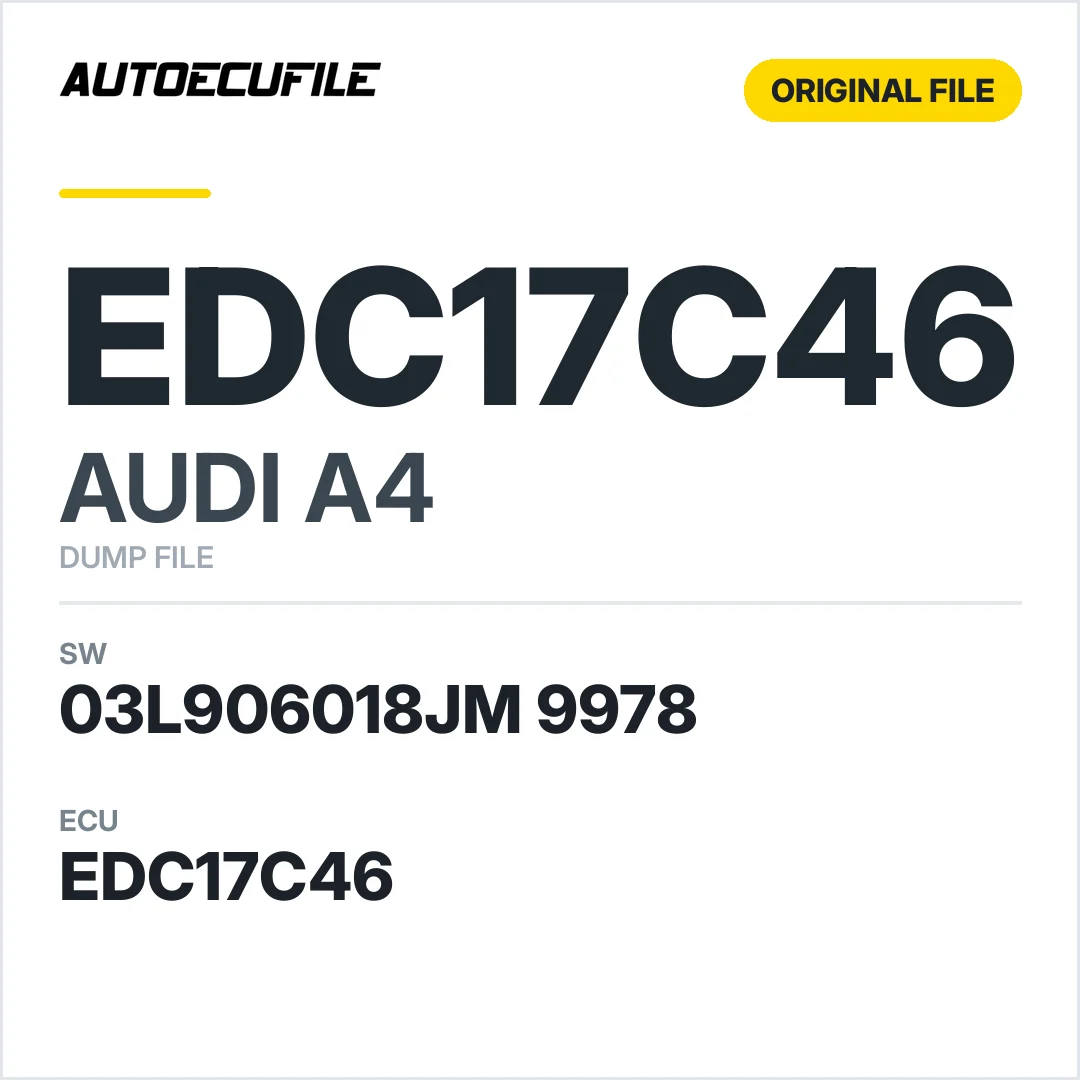 AUDI A4 EDC17C46 03L906018JM 9978 1037561842 DUMP
