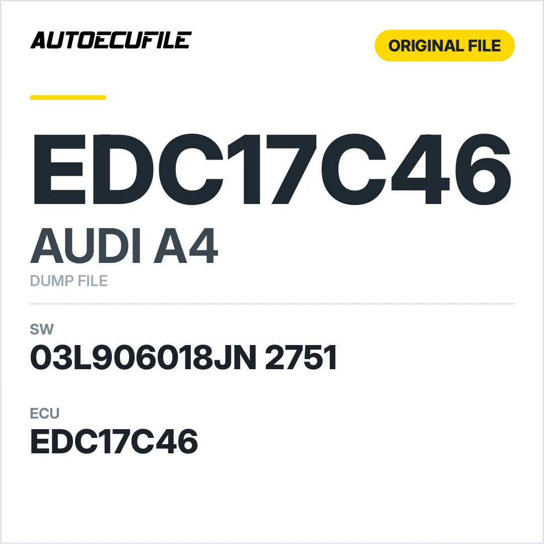AUDI A4 EDC17C46 03L906018JN 2751 1037521606 DUMP