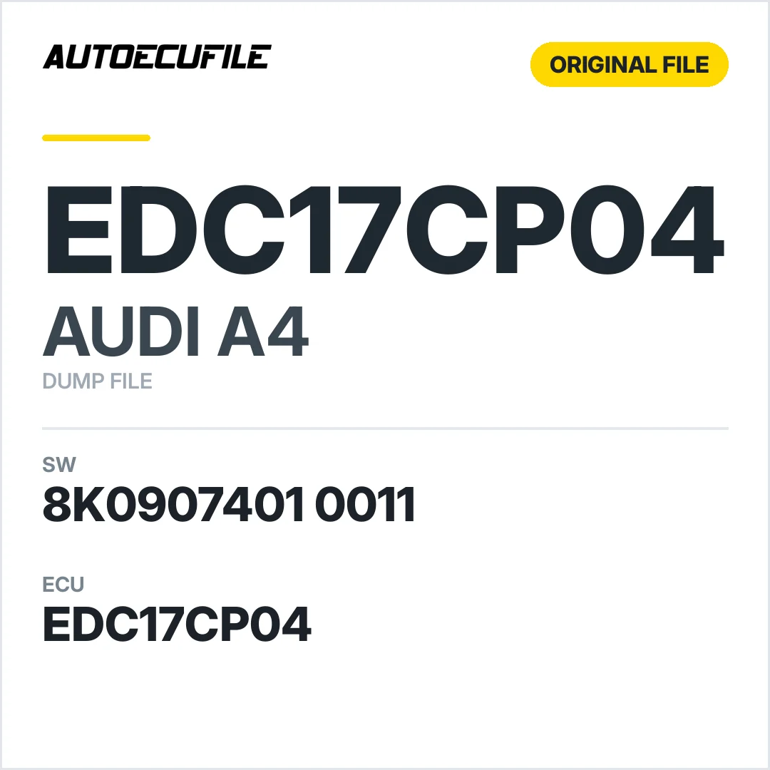AUDI A4 EDC17CP04 8K0907401 0011 1037501407 DUMP