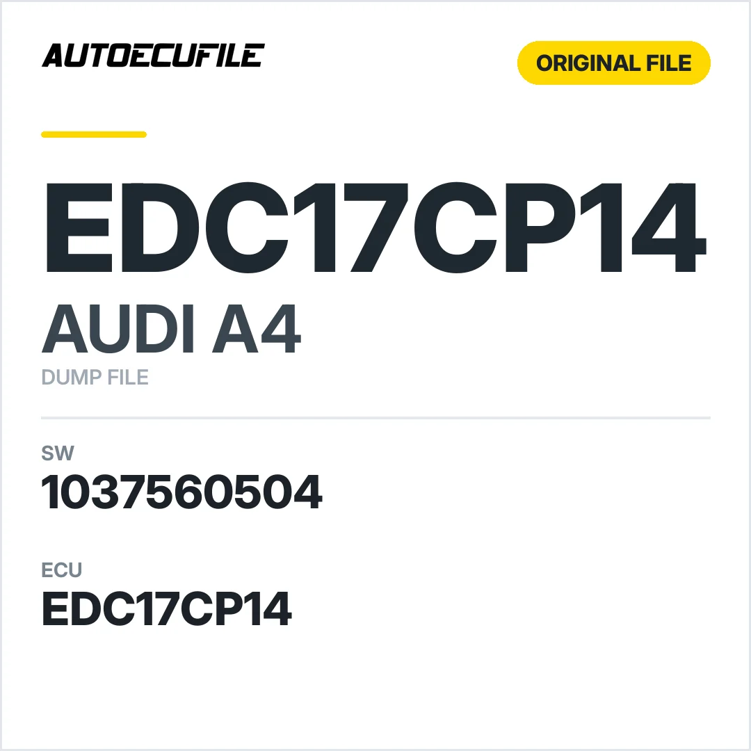 AUDI A4 EDC17CP14 03L906022C 9977 1037560504 DUMP