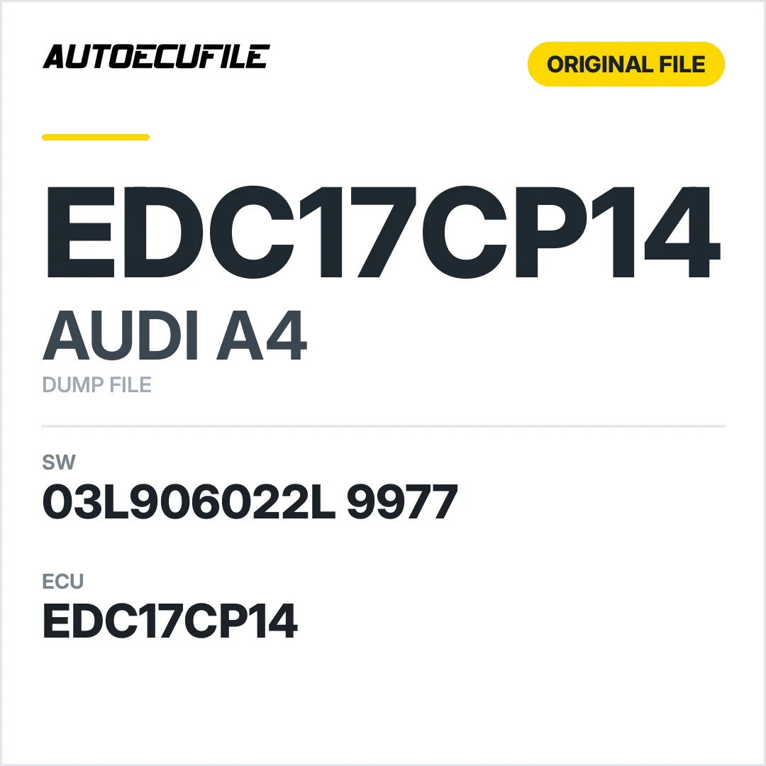AUDI A4 EDC17CP14 03L906022L 9977 1037560509 DUMP