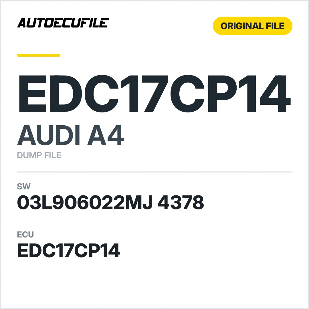 AUDI A4 EDC17CP14 03L906022MJ 4378 1037500118 DUMP