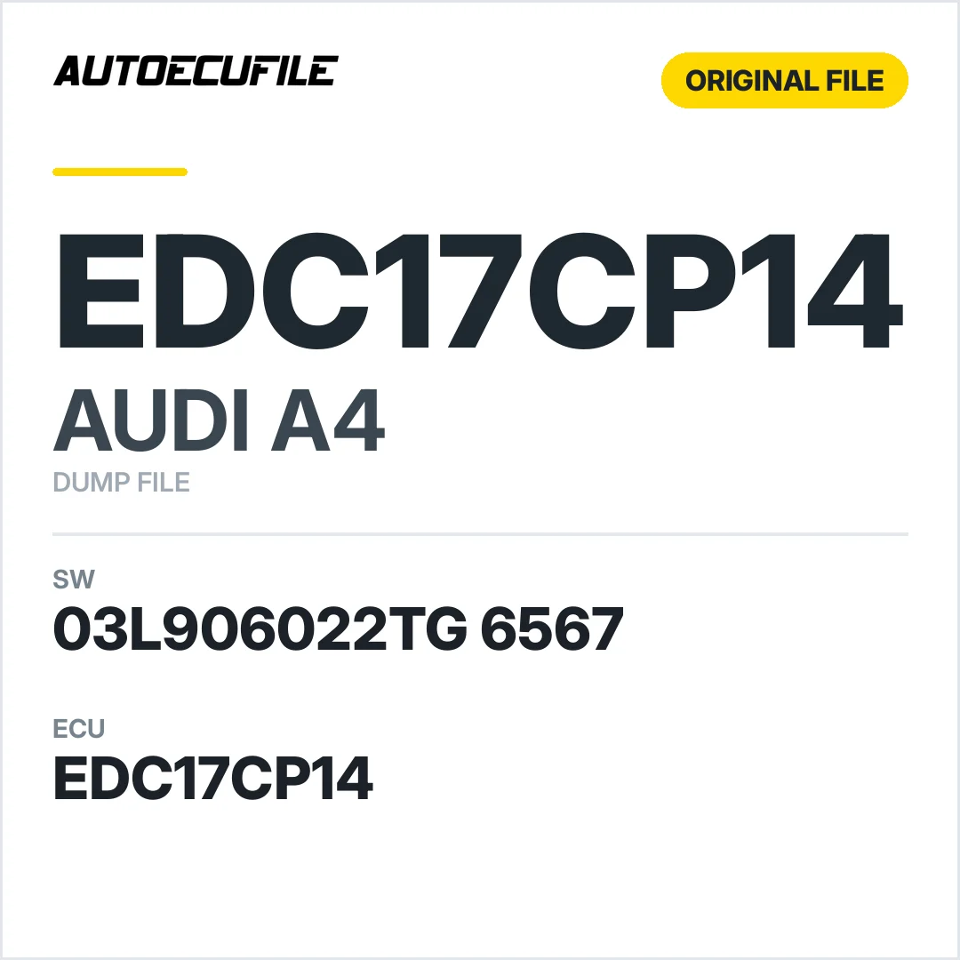 AUDI A4 EDC17CP14 03L906022TG 6567 1037508251 DUMP