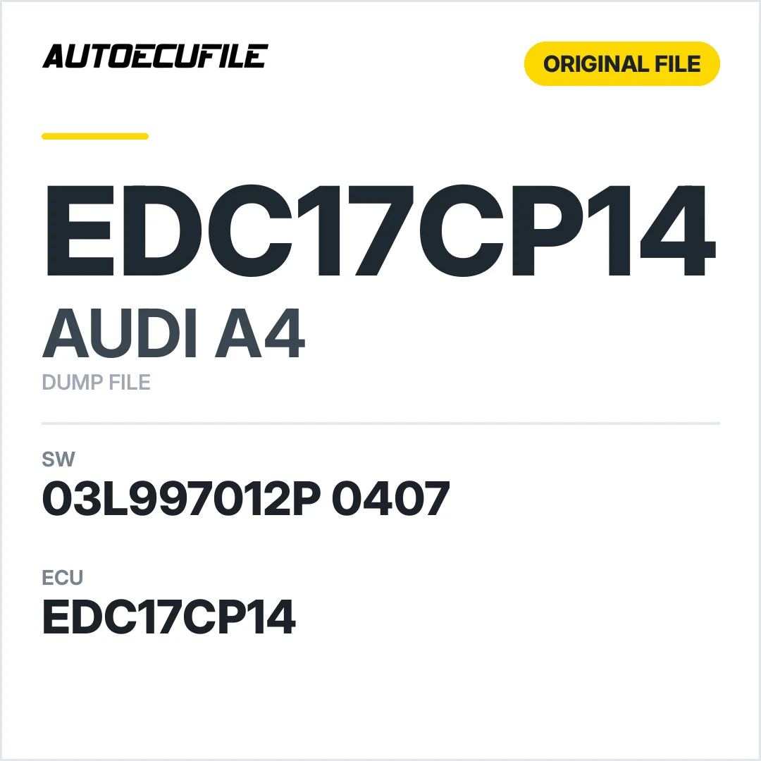 AUDI A4 EDC17CP14 03L997012P 0407 1037521000 DUMP
