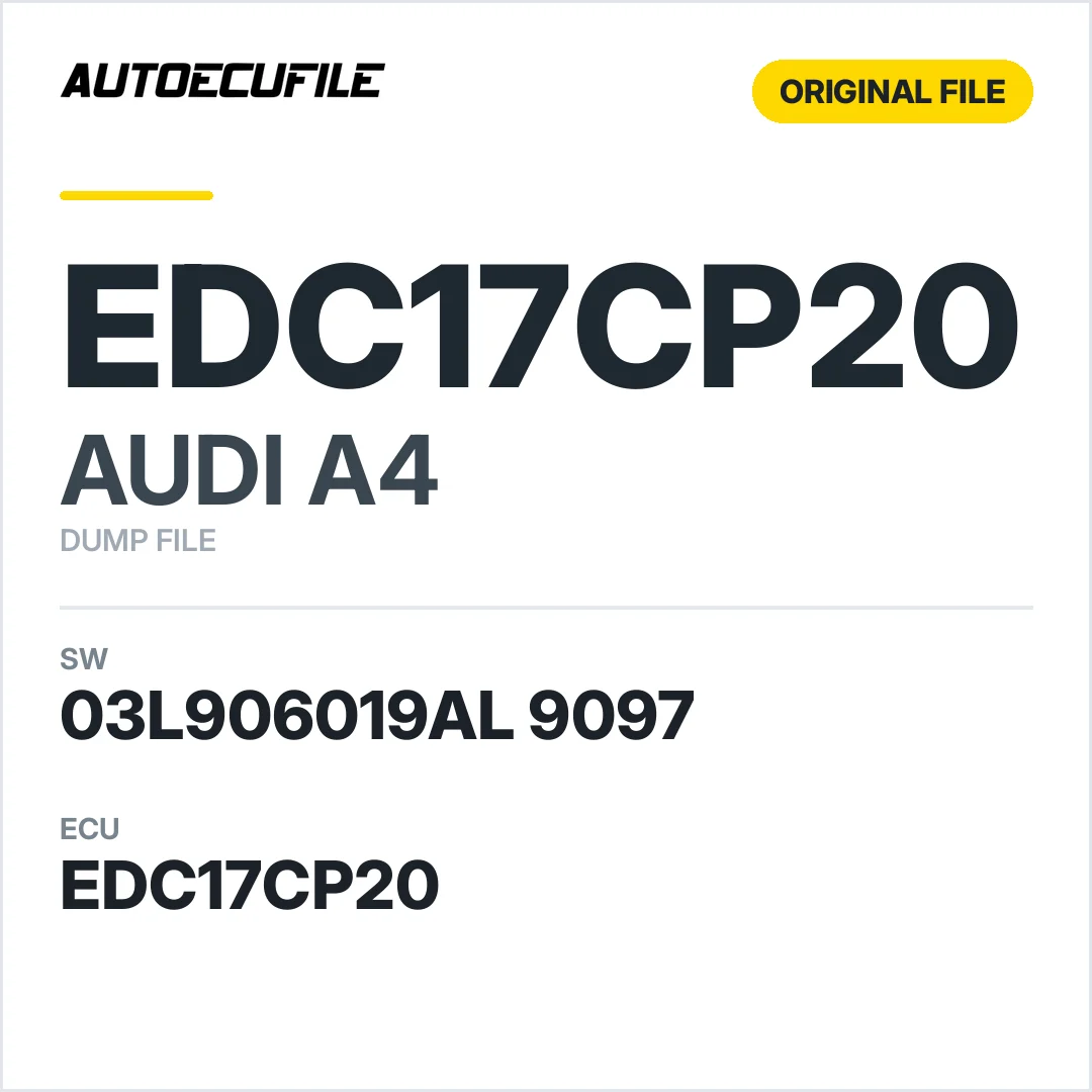AUDI A4 EDC17CP20 03L906019AL 9097 1037517566 DUMP