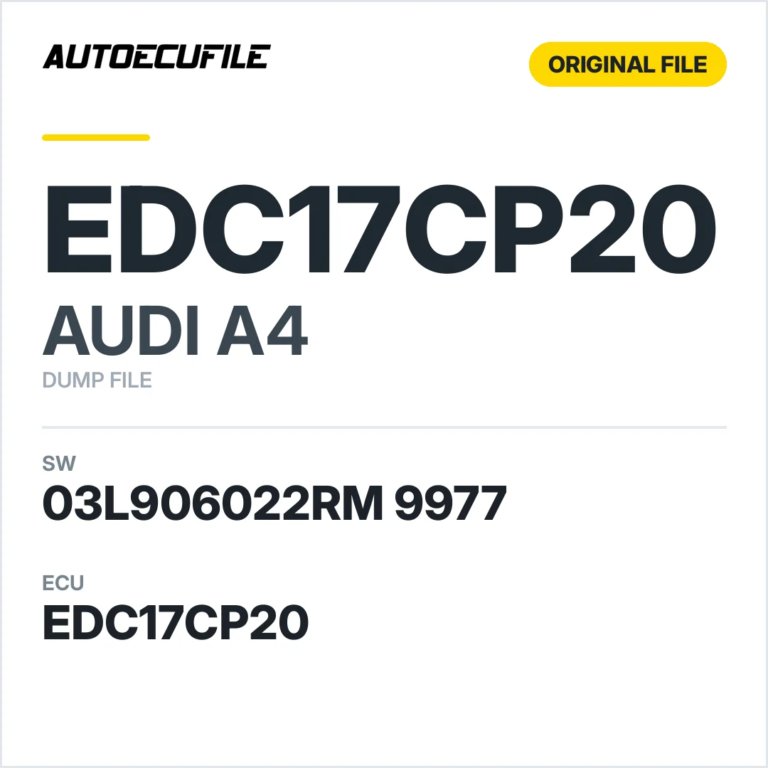 AUDI A4 EDC17CP20 03L906022RM 9977 1037560520 DUMP