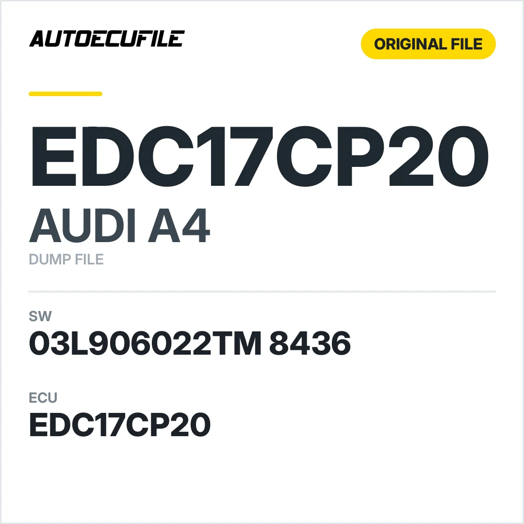 AUDI A4 EDC17CP20 03L906022TM 8436 1037518003 DUMP