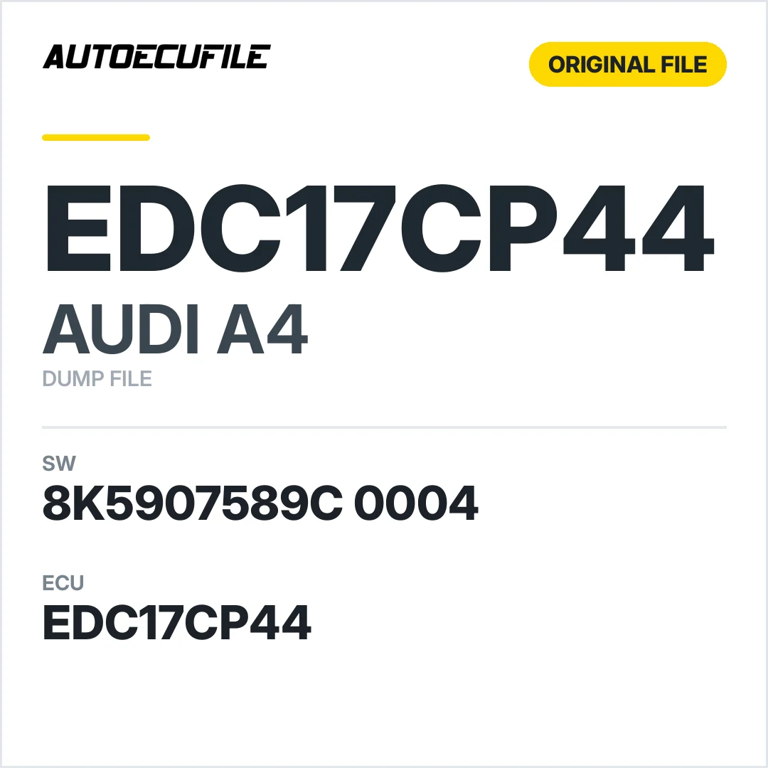AUDI A4 EDC17CP44 8K5907589C 0004 10SW009271 DUMP