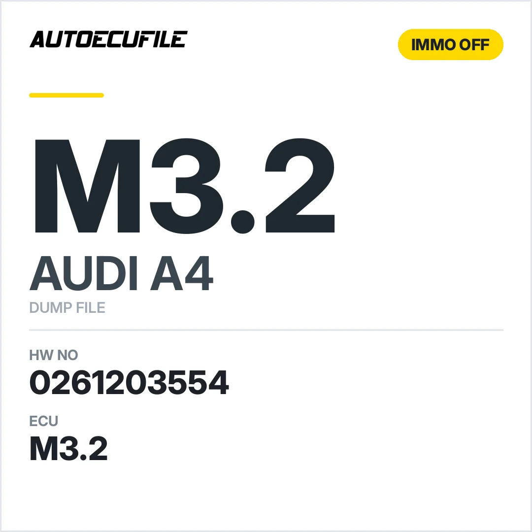 AUDI A4 M3.2 0261203554/555 8D0907557B IMMO OFF DUMP
