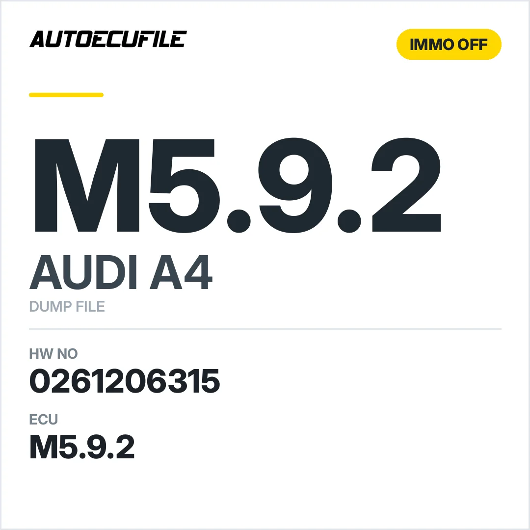 AUDI A4 M5.9.2  0261206315 8D0907559 C  IMMO OFF DUMP
