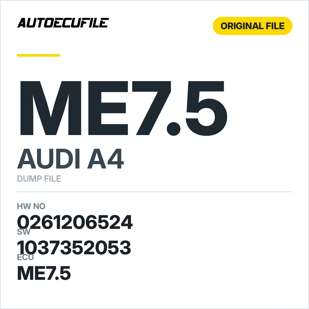 AUDI A4 ME7.5 0261206524 4B0906018 AR 1037352053 DUMP