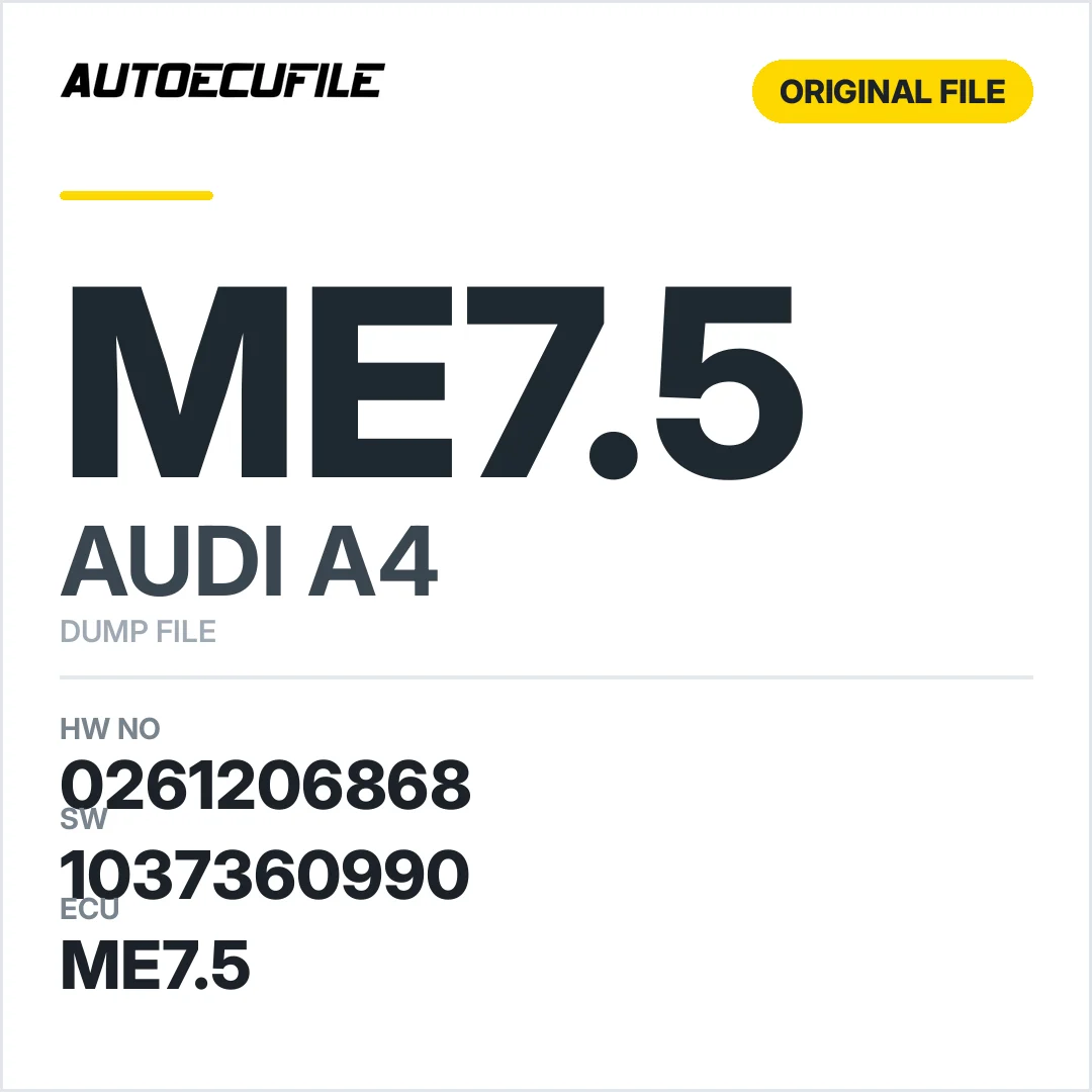 AUDI A4 ME7.5 8E0906018B 0261206868 1037360990 DUMP