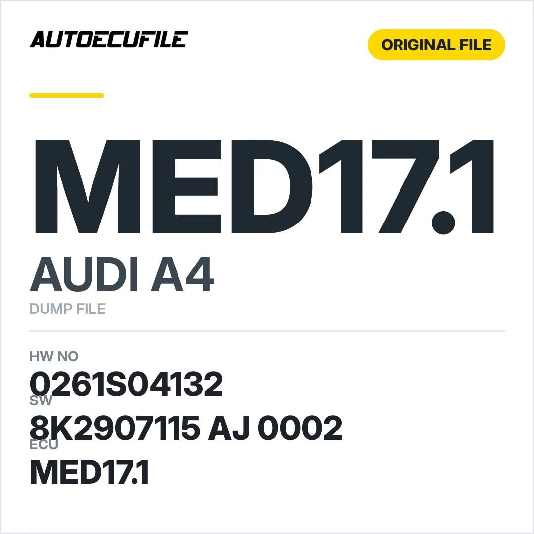AUDI A4 MED17.1 0261S04132 8K2907115AJ 0002 1037514910 DUMP