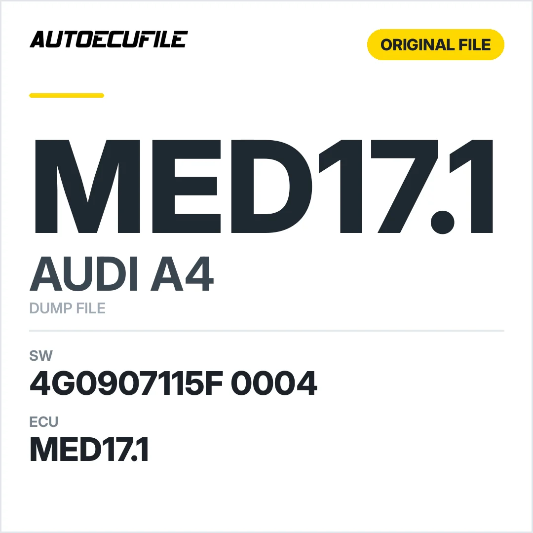 AUDI A4 MED17.1 4G0907115F 0004 1037533826 DUMP