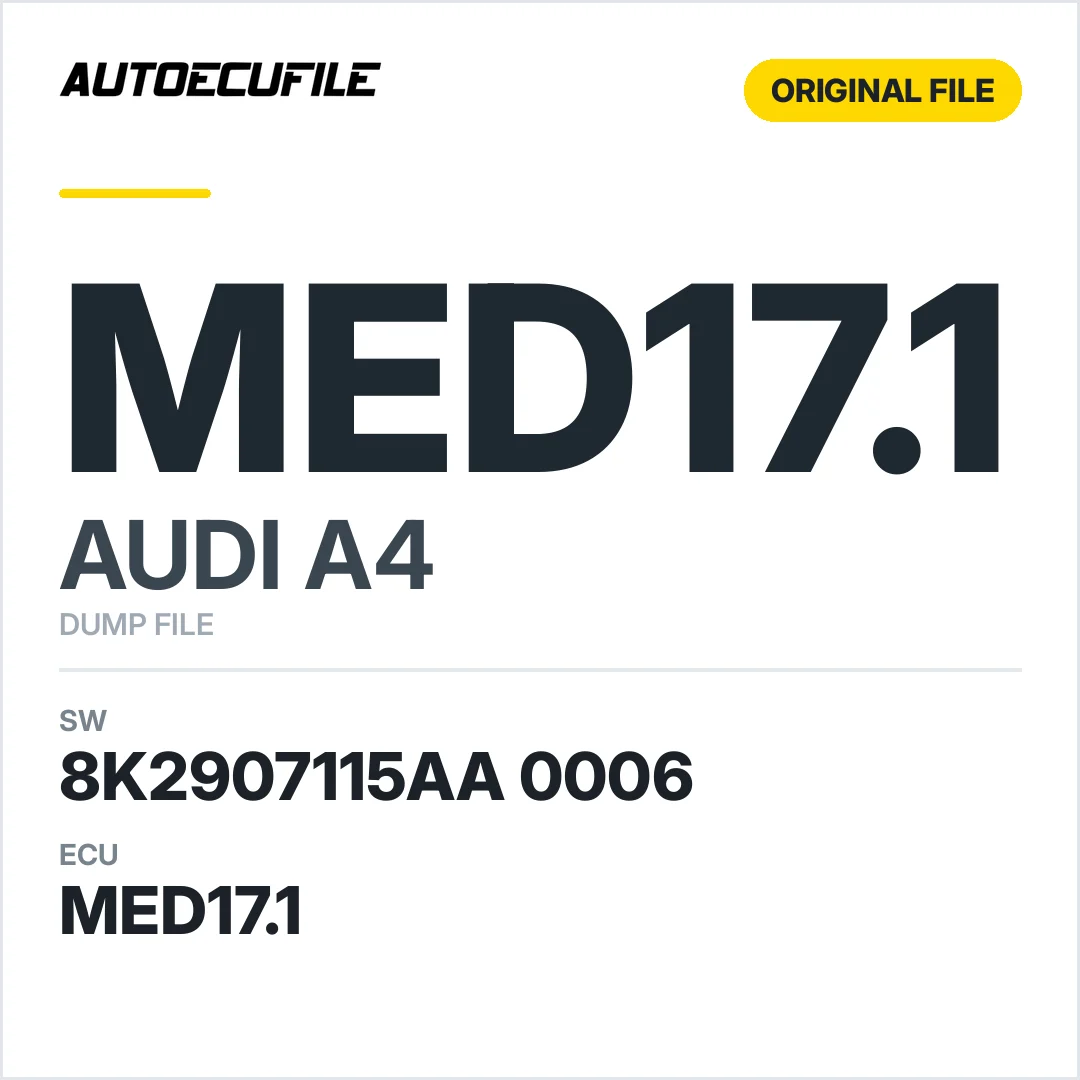 AUDI A4 MED17.1 8K2907115AA 0006 1037512811 DUMP